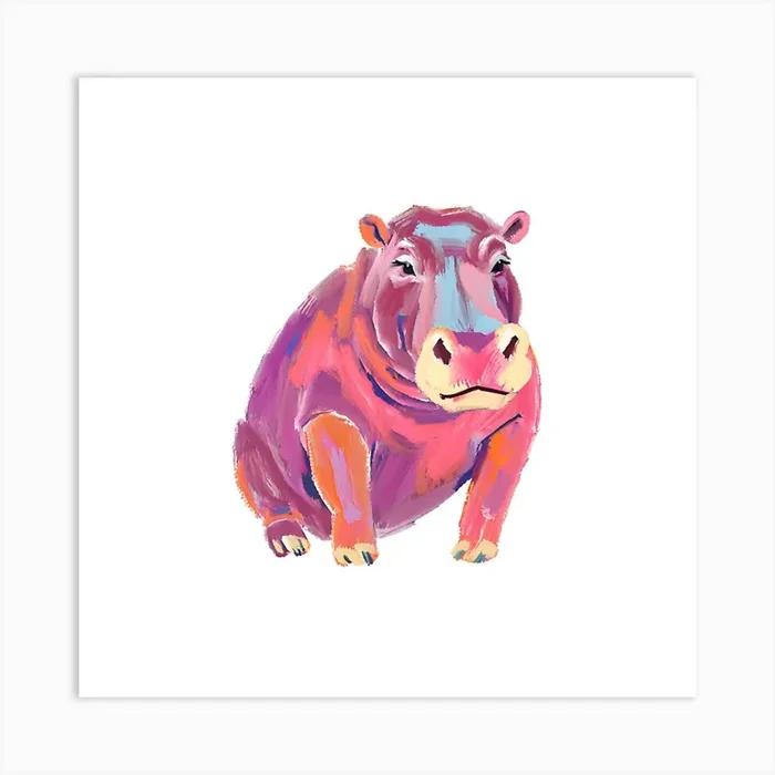 Hippopotamus 11 Art Print by Lisa Baum