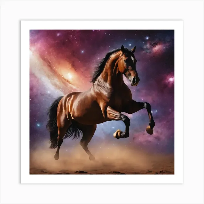 Horse In Space Art PrintCJ by Carlo Jay