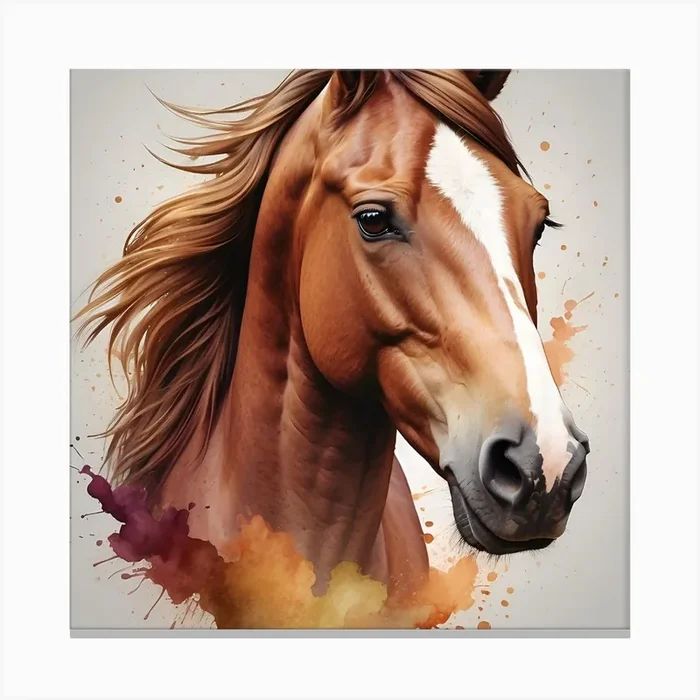 Horse Portrait Canvas PrintB by BADRY