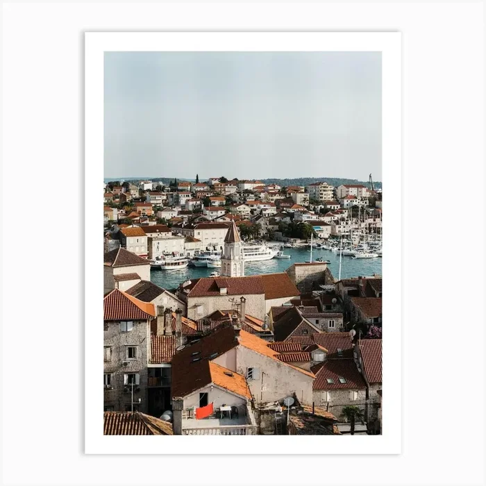 Houses With Red Rooftops In Old Town Trogir, Croatia Art Print by Marianne Brouwer