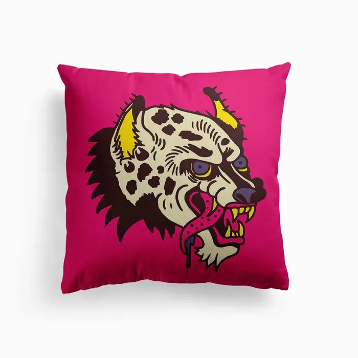 Hyena Canvas Cushion by Nick Cocozza