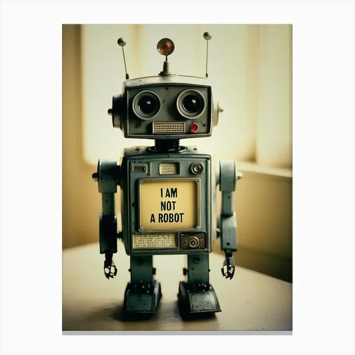 I Am Not A Robot Canvas Print by Lacaim