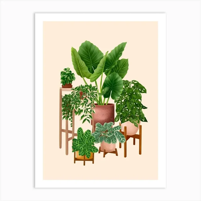 Indoor Plants 2 Art Print by Gush Art Studio
