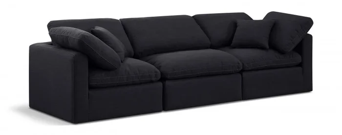 Indulge 105 ” Linen Textured Fabric Upholstered 3pc. Modular Sofa