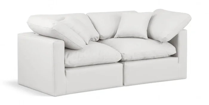 Indulge 70 ” Vegan Leather Upholstered 2pc. Modular Loveseat