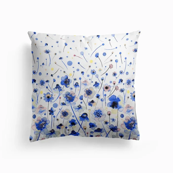 Ink Flowers Degraded Cushion by Ninola Design