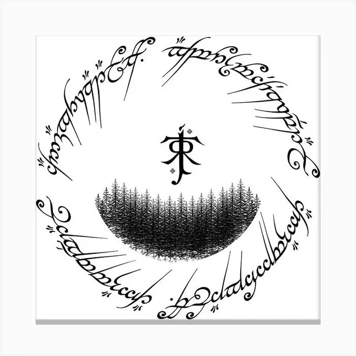 Into The Forest Lord Of The Rings Square Canvas Print by JDuke Illustrations