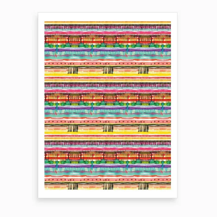 Irregular Lines Vainica Art Print by Ninola Design