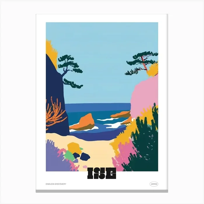 Ise Japan 7 Colourful Travel Poster Canvas Print by Japan Journey