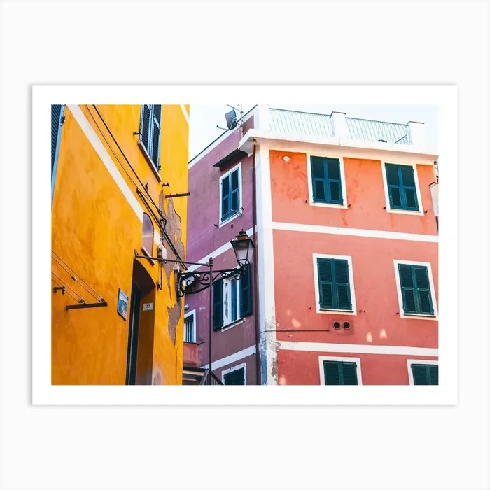 Italian buildings Art Print by Miranda Everett