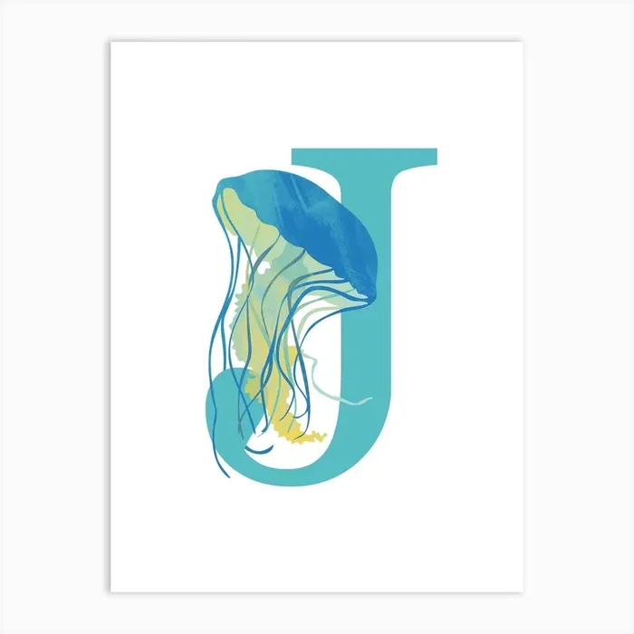 J For Jellyfish Art Print by Revista