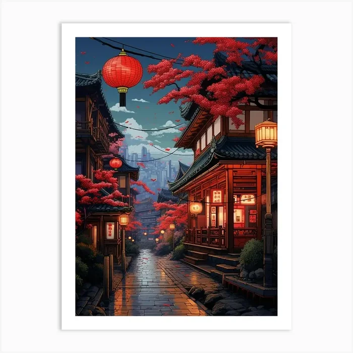 Japan Pixel Art 2 Art Print by PixelPerfect