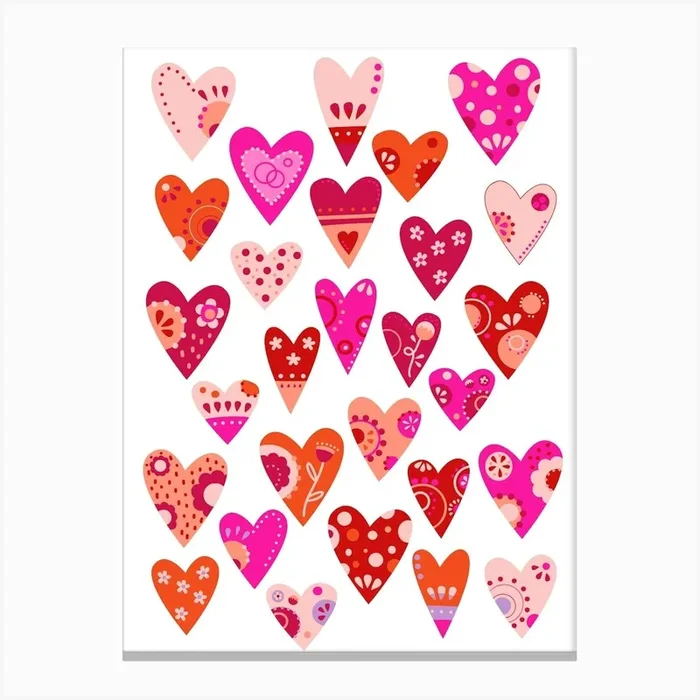 Japandi Hearts Canvas PrintNS by Nic Squirrell
