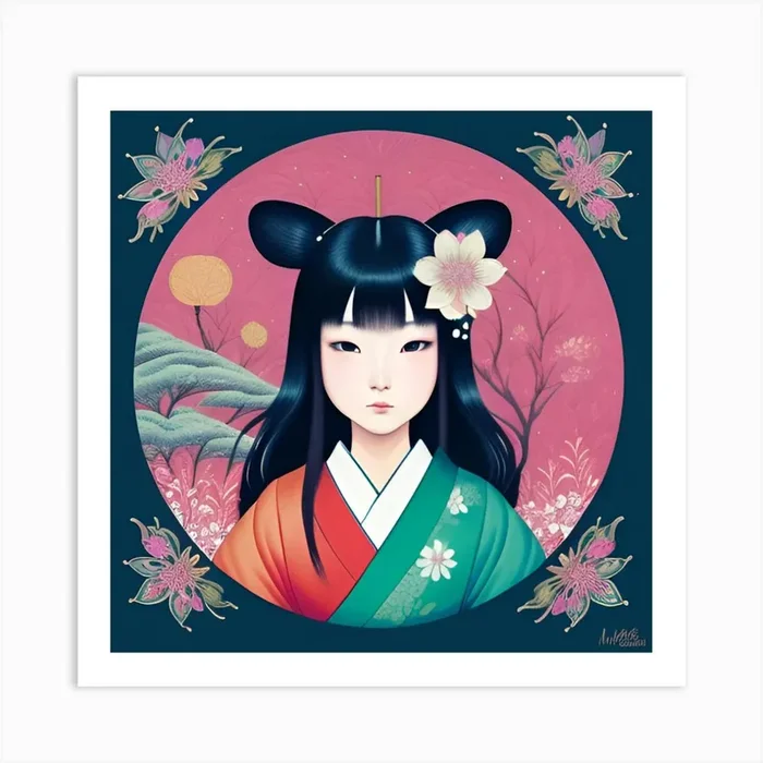 Japanese Girl Art Print by Almalitica