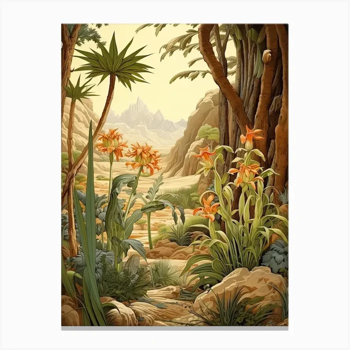 Japanese Solomons Victorian Style 2 Canvas Print by Whimsical Meadows