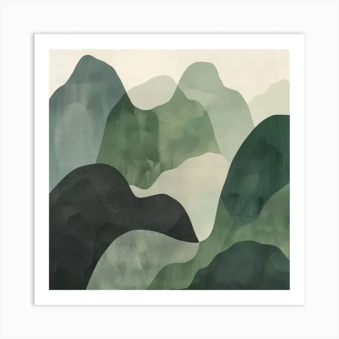 Japanese Watercolour Of Mount Haguro 5 Art Print by Hue Horizons Art Prints