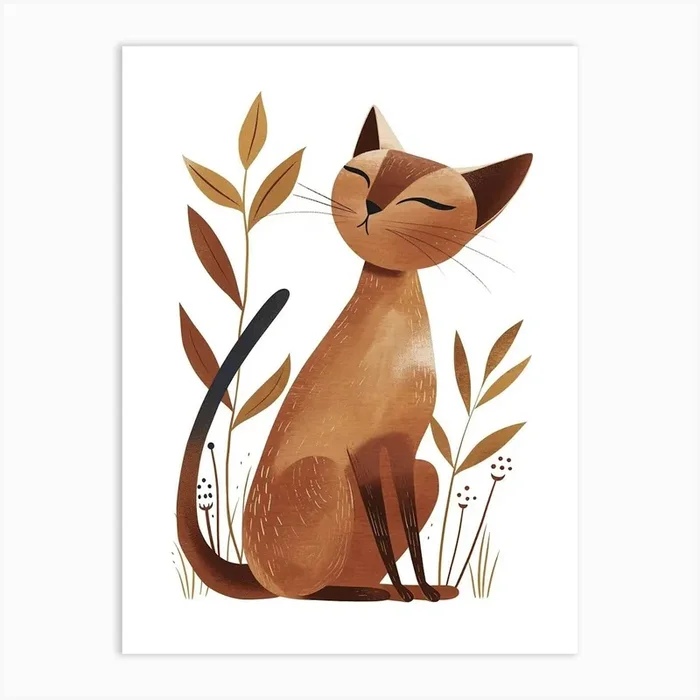 Javanese Cat Clipart Illustration 1 Art Print by Woof and Whiskers