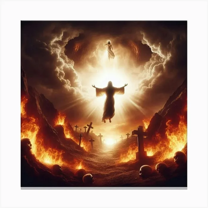 Jesus In The Sky Canvas Print by Grimms