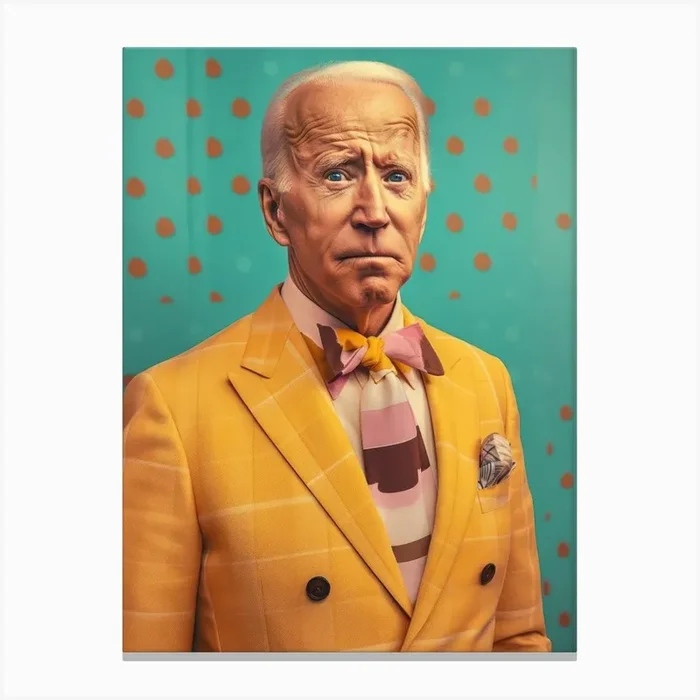 Joe Biden Fashion Art Canvas Print by Lootprint