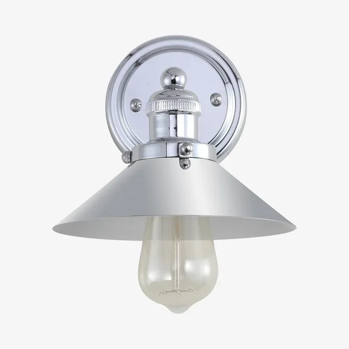 June Shade Sconce Wall Sconce Lamp – Chrome – Metal by JONATHAN Y