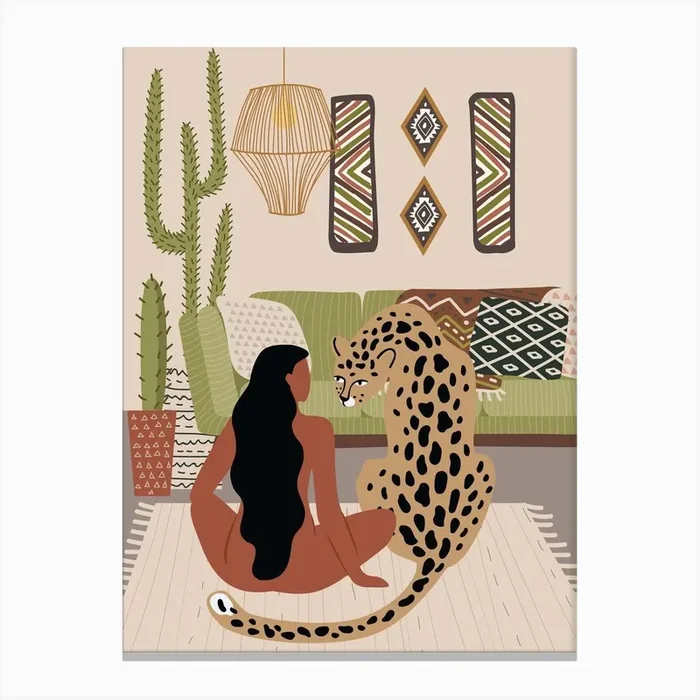 Just A Girl And Her Leopard Canvas Print by Love, Mezay