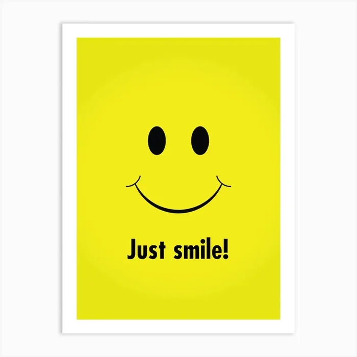 Just Smile Art Print by Scandinavian Design