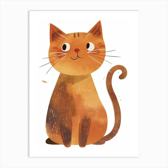 Khao Manee Cat Clipart Illustration 3 Art Print by Woof and Whiskers
