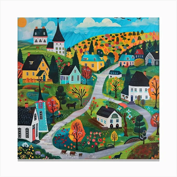 Kids Travel Illustration Quebec 4 Canvas Print by Scribble Studio