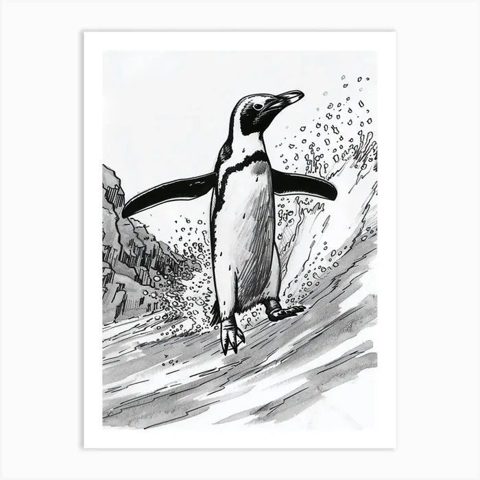 King Penguin Hauling Out Of The Water 4 Art Print by Energy of the Sea