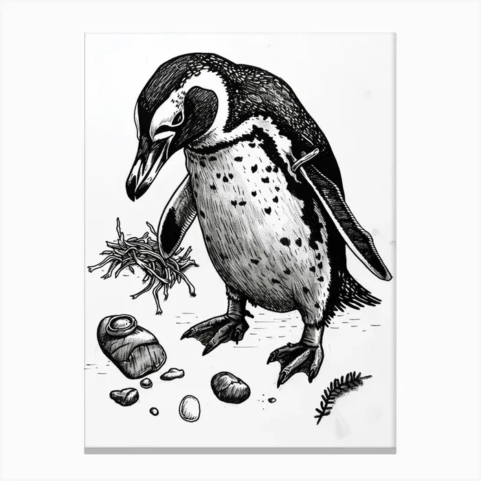 King Penguin Playing 1 Canvas Print by Energy of the Sea