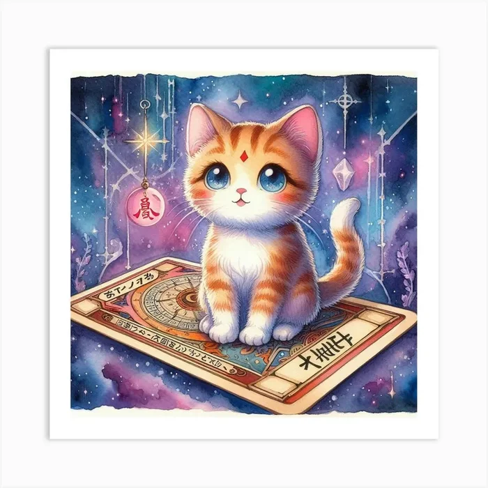 Kitty Card Art PrintK by Kumagor0