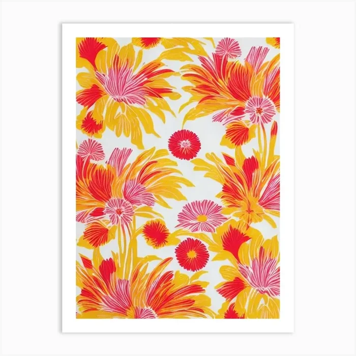 Kniphofia Floral Print Warm Tones 1 Flower Art PrintPP by Petal Palette