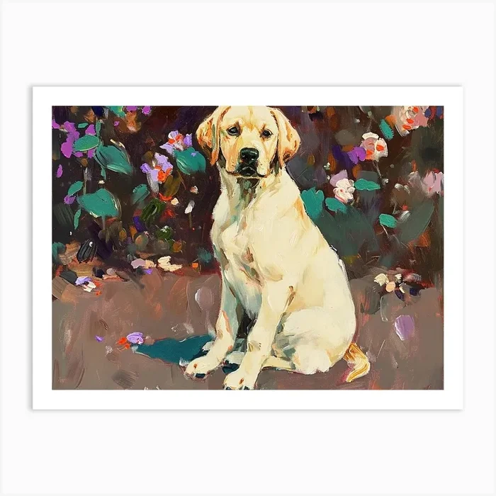 Labrador Acrylic Painting 2 Art Print by Woof and Whiskers