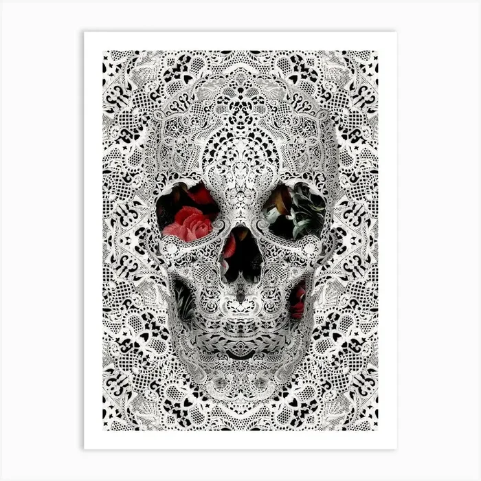 Lace Skull Art Print by ikiiki