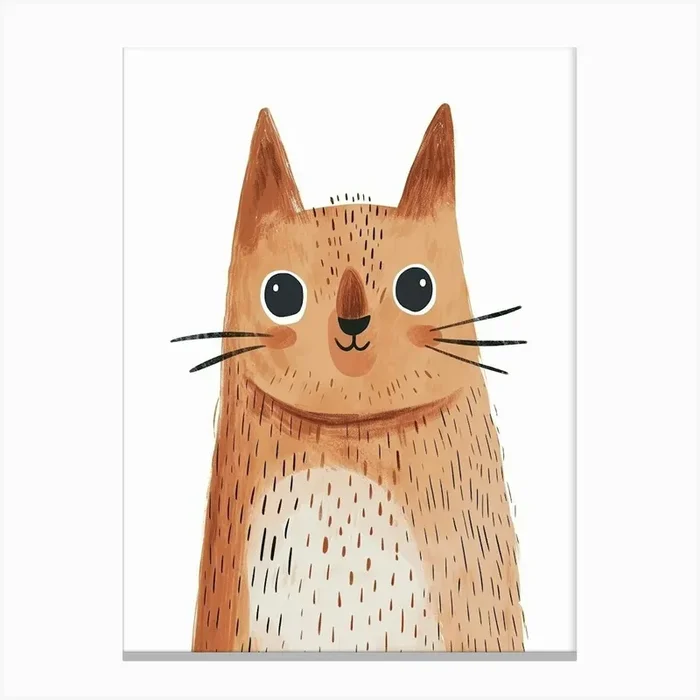 Laperm Cat Clipart Illustration 3 Canvas Print by Woof and Whiskers