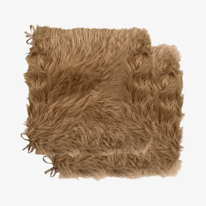 Laredo Seat Cushions – Tan – Set of 2 by Luxe Faux Fur