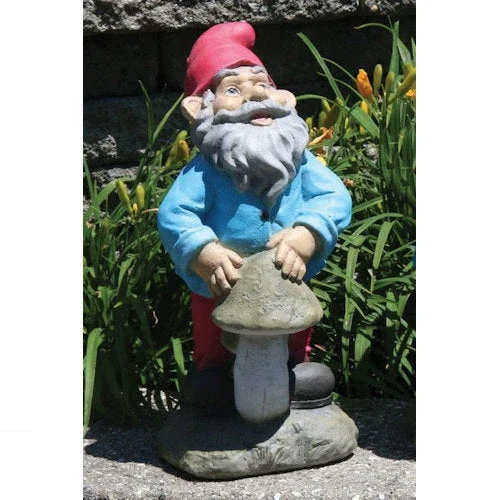 Lazy Daze Gnome Mushroom Statue 15.5 “H