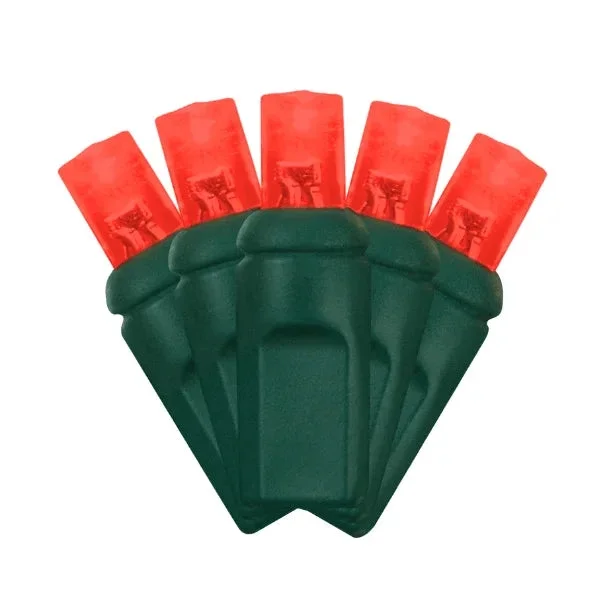 LED Mini Lights 5MM Red Static Green Wire 6 ” Spacing