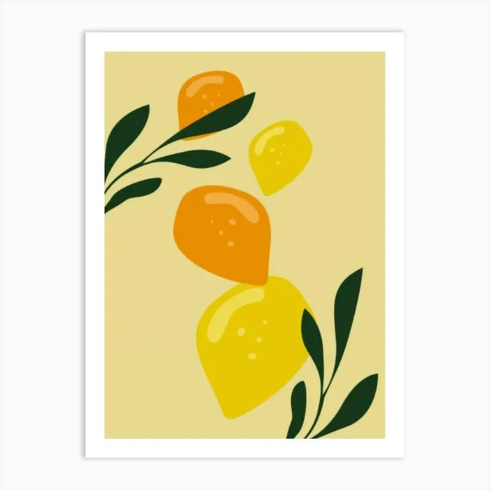 Lemons And Leaves 1 Art Print by Super_Art