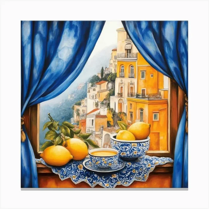 Lemons By The Window Art Canvas PrintS by Saiful