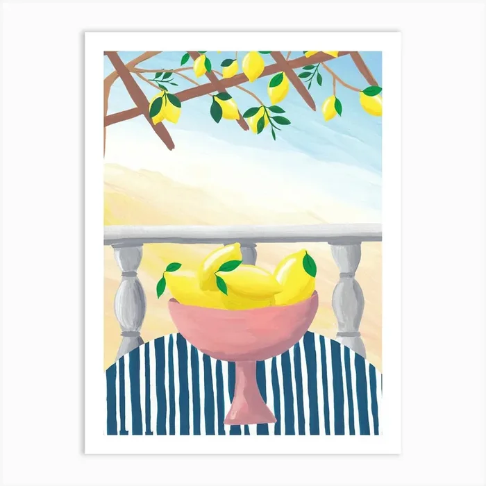 Lemons In A Bowl Art Print by Charlotte Farr