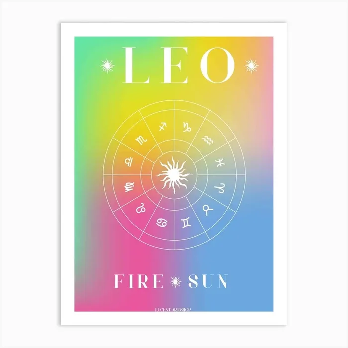 Leo Horoscope Art Print by Lucent Art Shop