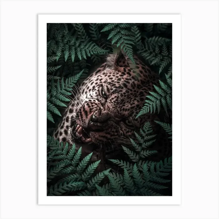 Leopard In Ferns Art Print by Arizrab
