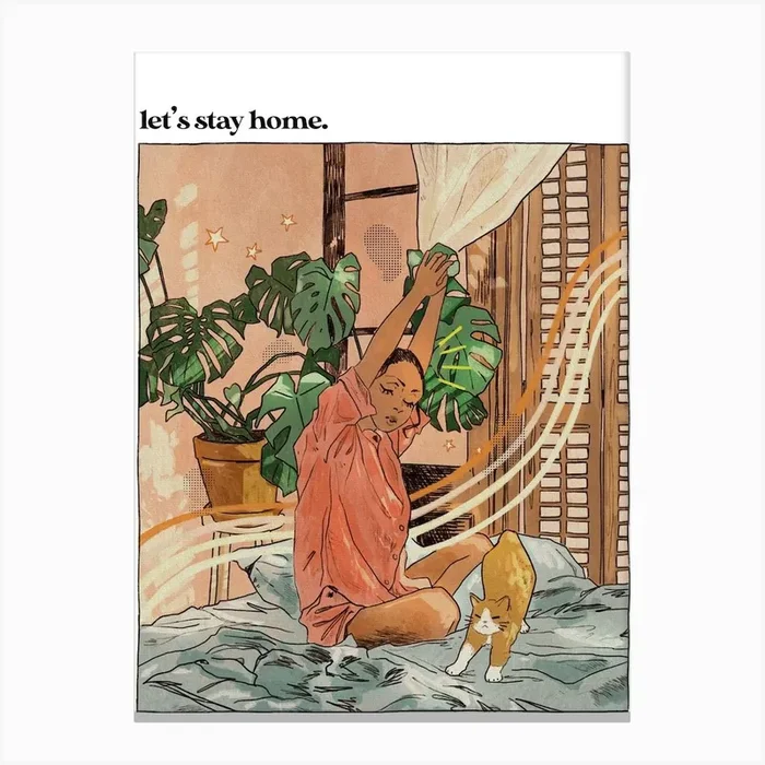 Lets Stay Home 2 Canvas Print by Luceferous