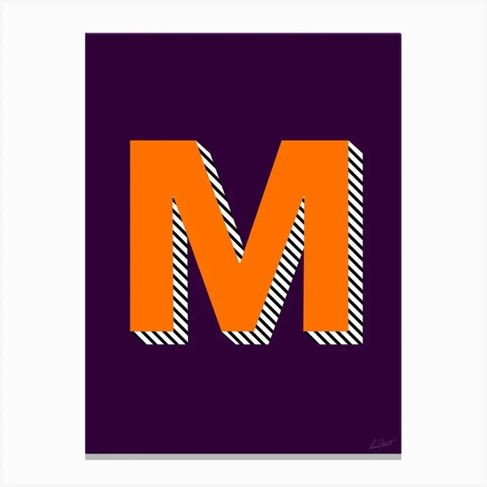 Letter M Canvas Print by Eleanor Stuart
