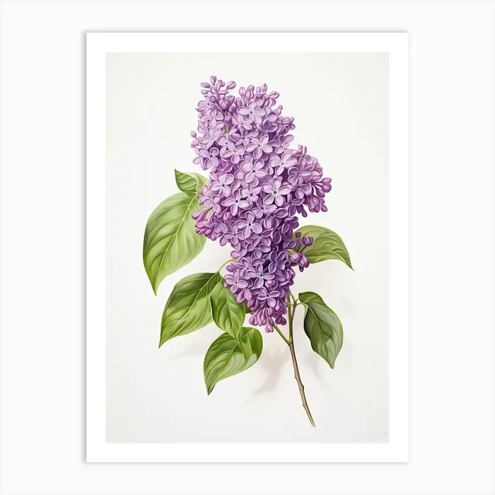 Lilacs Flower Vintage Botanical 2 Art Print by Whimsical Meadows