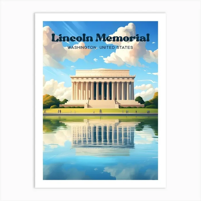 Lincoln Memorial Washington United States Architecture Travel Art Art Print by Wanderscape Travel Art