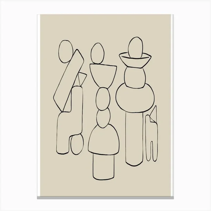 Line Drawing Canvas Print by Lucent Art Shop