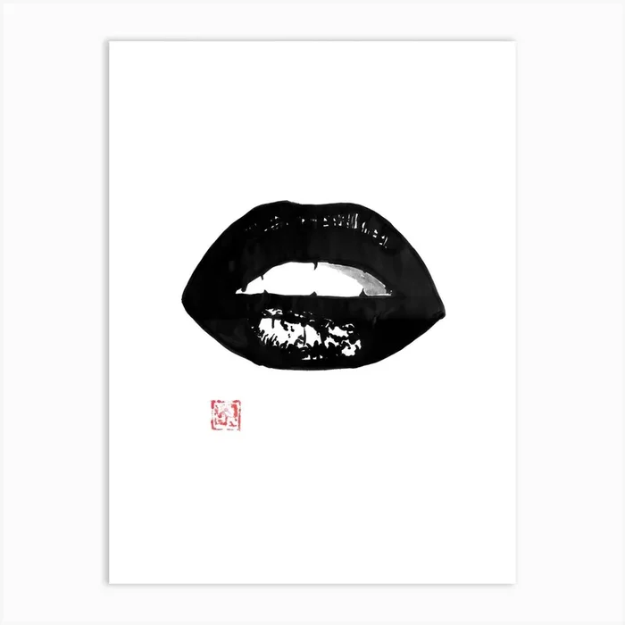 Lips Art Print by Pechane Sumie