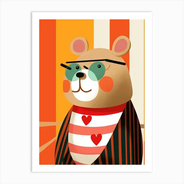 Little Beaver 1 Wearing Sunglasses Art Print by Scribble Studio
